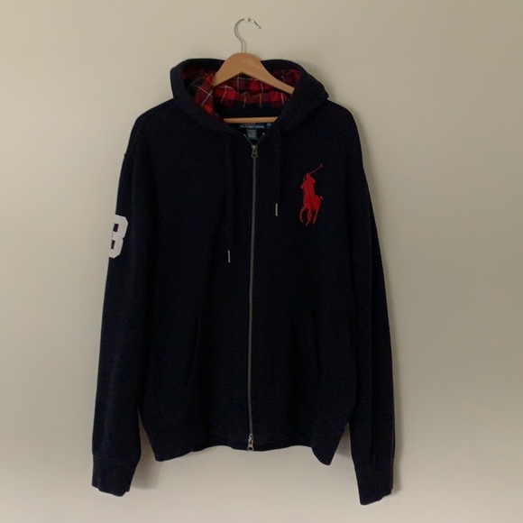 Polo Red Pony Zip Up Hoodie Vintage - Picture 2 of 7